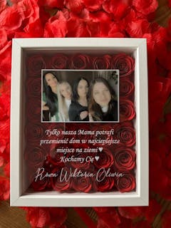 Nasza Mama - Prezent dla Mamy - Ramka 3D z ręcznie wykonanymi różami