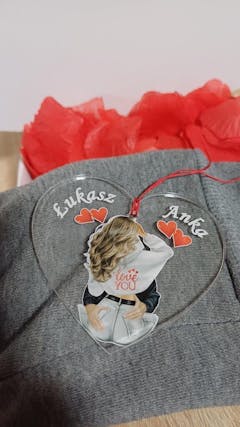 Zawsze z Tobą w podróży  - Prezent dla zakochanych-  Personalizowana zawieszka do samochodu