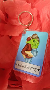 W Twoich ramionach - Prezent dla zakochanych - Personalizowany breloczek do kluczy
