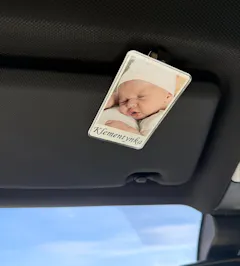 Twoje zdjęcie - Prezent dla zakochanych - Klips samochodowy na osłonę przeciwsłoneczną