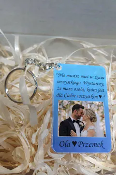 Miłosny cytat - Prezent dla zakochanych - Dwustronny personalizowany breloczek do kluczy