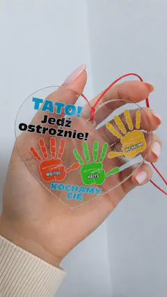 Dłonie dzieci - Prezent dla Taty - Personalizowana zawieszka do samochodu