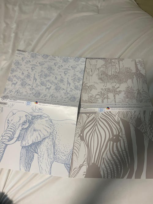 Vintage Safari Wallpaper Mural in Beige
