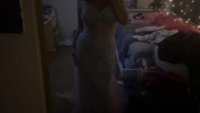 Spaghetti Straps Sweetheart Rhinestone Sequins Tulle Trumpet/Mermaid Maxi Dress