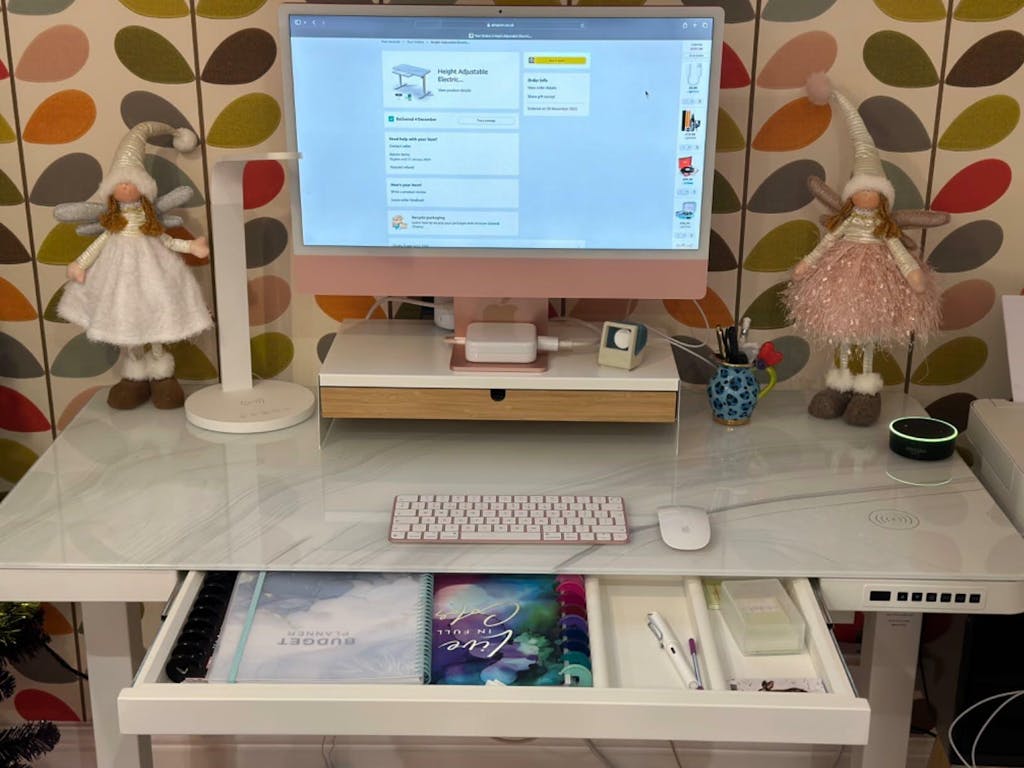 Mrable Glass Standing Desk