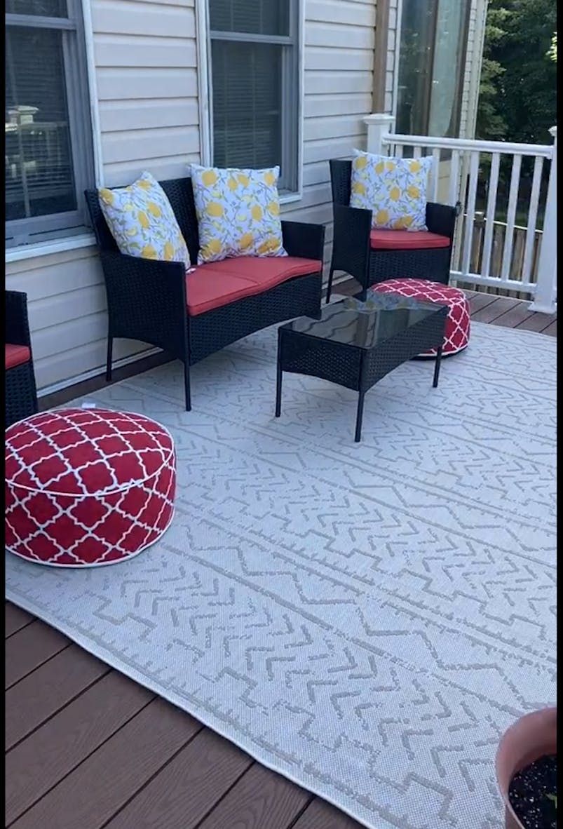 Kozyard Inflatable Stool Ottoman Used for Indoor or Outdoor, Kids or Adults, Camping or Home-Red