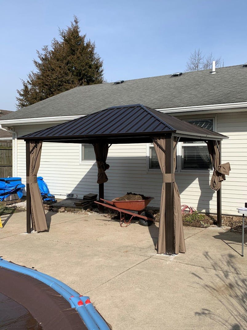 Kozyard Rosana 10'x12' Hardtop Aluminum Permanent Gazebo with 2-layer Sidewalls (Rosana 10'x12')