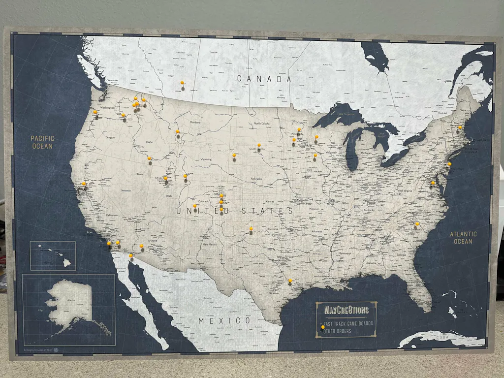 Push Pin Map Executive Style - USA