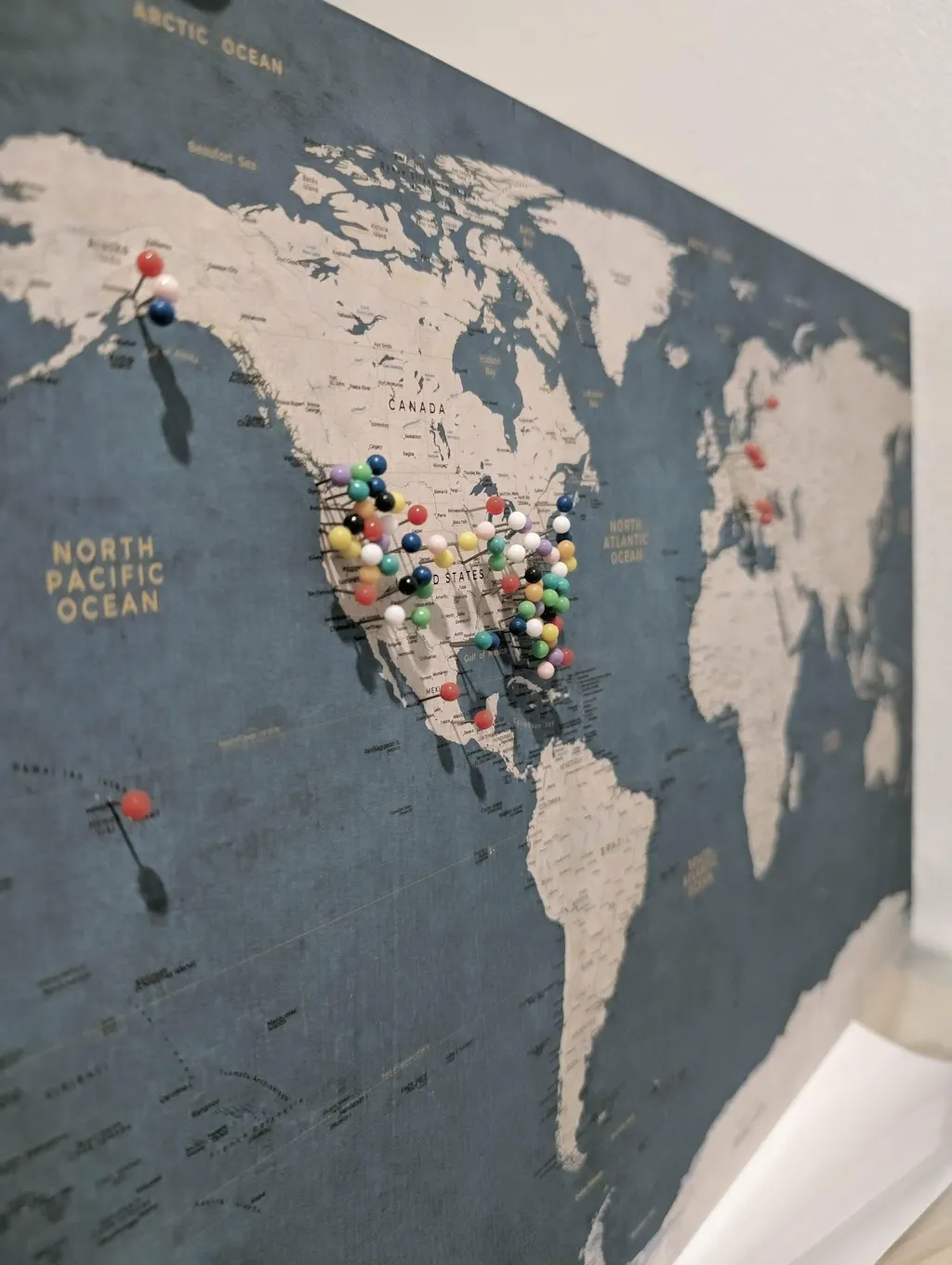 Push Pin Map - Executive Style World Map