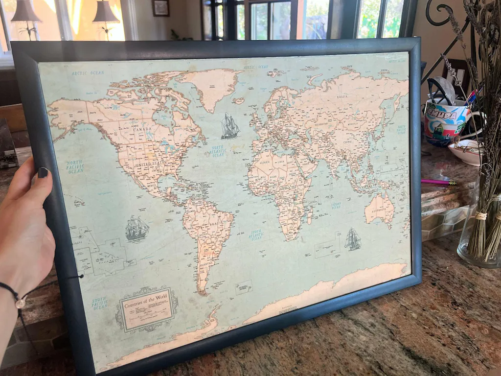 World Map Poster - Rustic Style