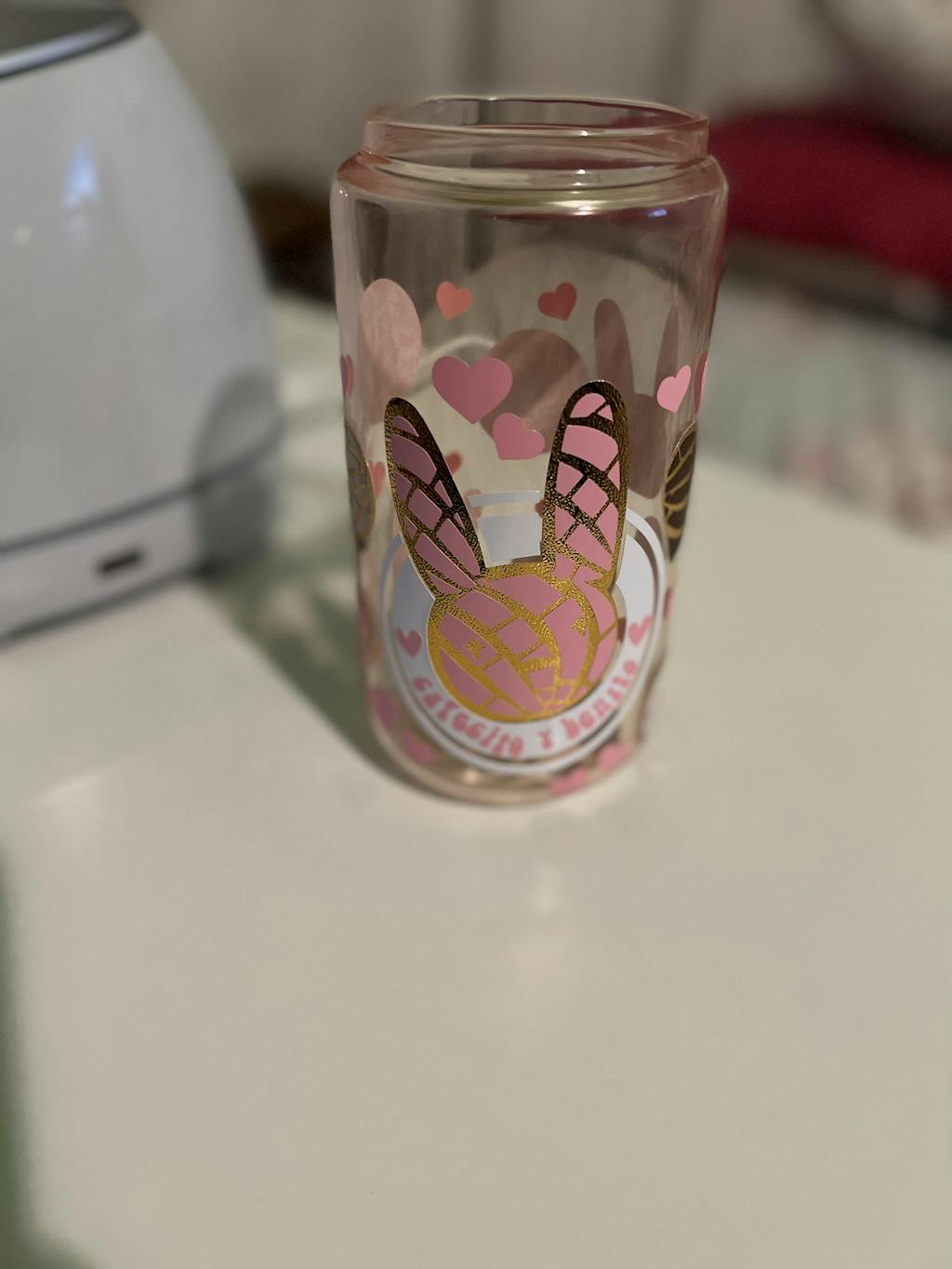 16oz Pink Sublimation Glass Can Krafty Cups 4 U