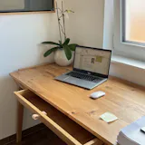 Solid wood desk with drawer