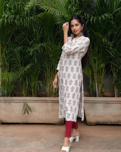 Rust Orange Co-ord Set with Subtle Embroidery Accents