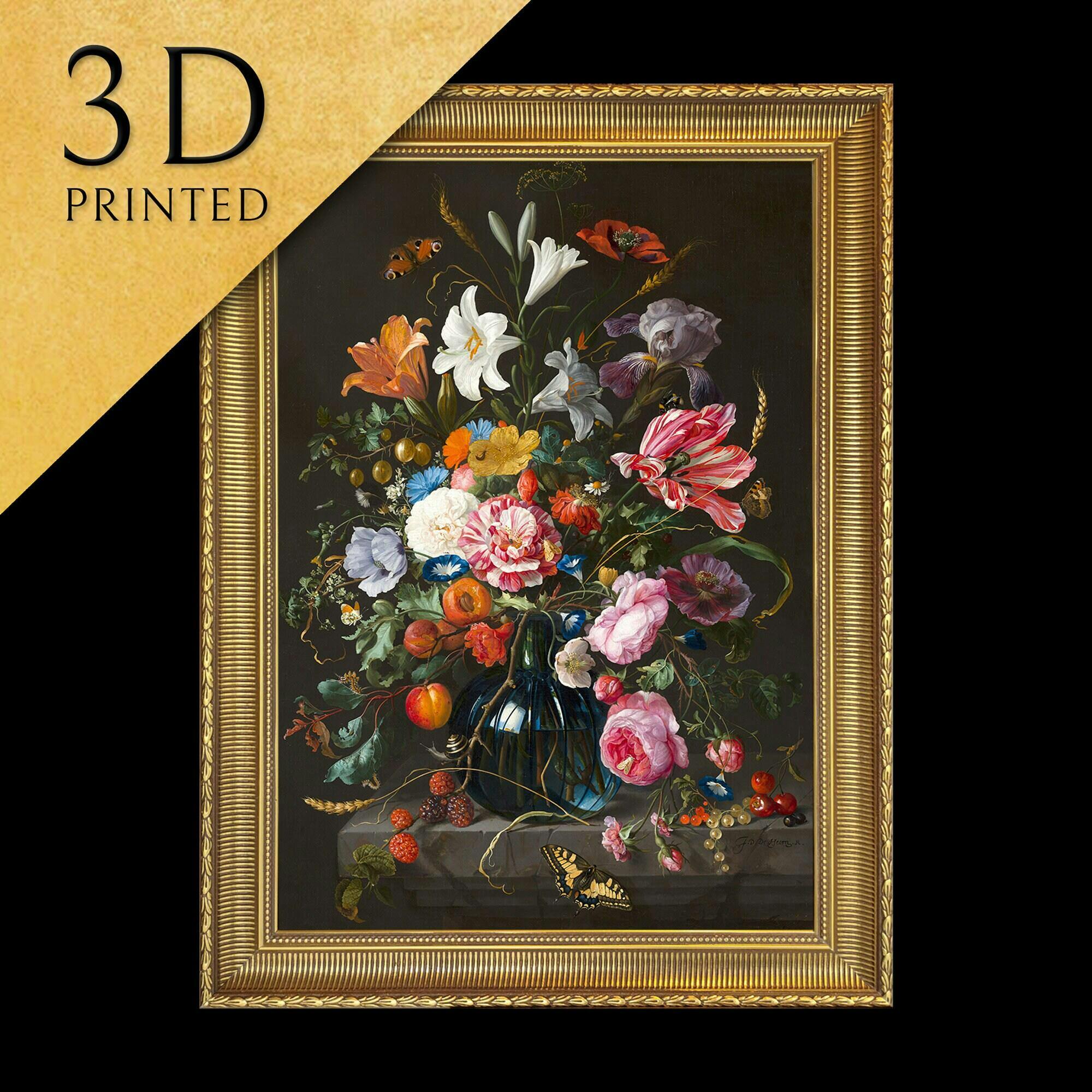 Vase of Flowers by Jan Davidsz de Heem, 3d Printed with
