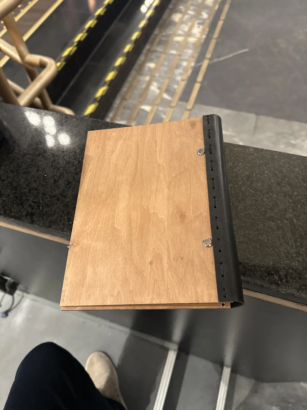 Eco-friendly wooden menu cover with custom size and free engraving