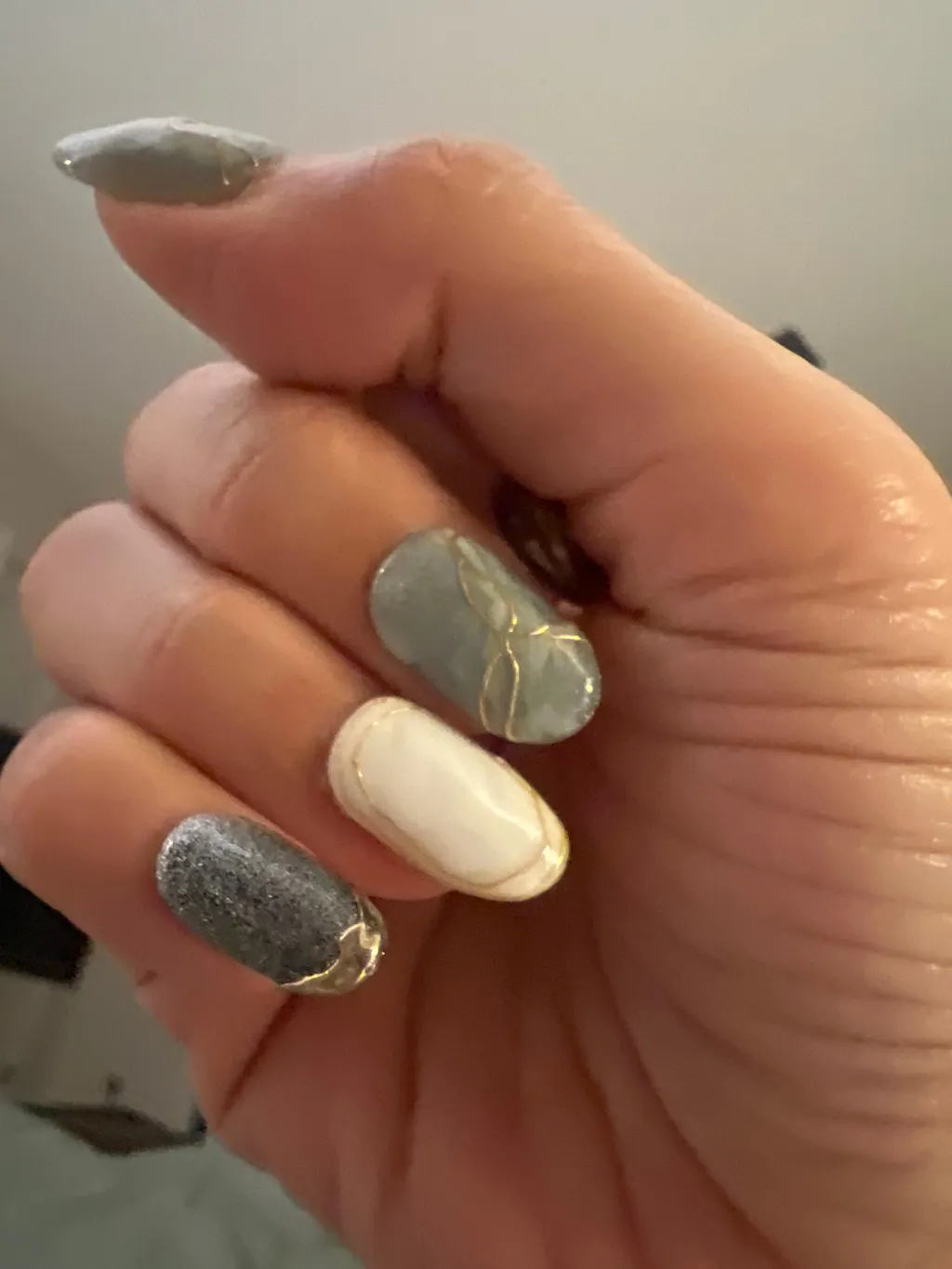Blue Stone  - Fairy Chic Handmade Press On Nails