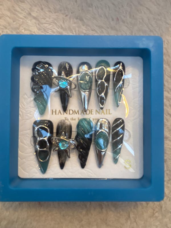 Y2K Blue - Handmade Press On Nails