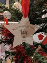 Étoile de Noël en bois personnalisée - Mon Premier Noël