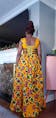 African Print Maxi Dress - Ankara Deep V Neck Maxi Dress - NATALIA