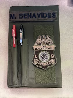 Military book cover for green journal with loop tape for patches. Style 1.