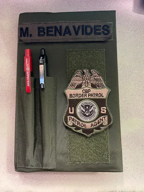 Military book cover for green journal with loop tape for patches. Style 1.