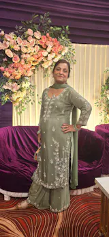 Sage Blossom - 3 Piece Embroidered Suit Set