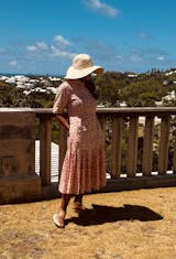 Strawberry Fields- Button down dress with pleats