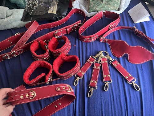 Venus Leather Bondage Set with Belts & Cuffs