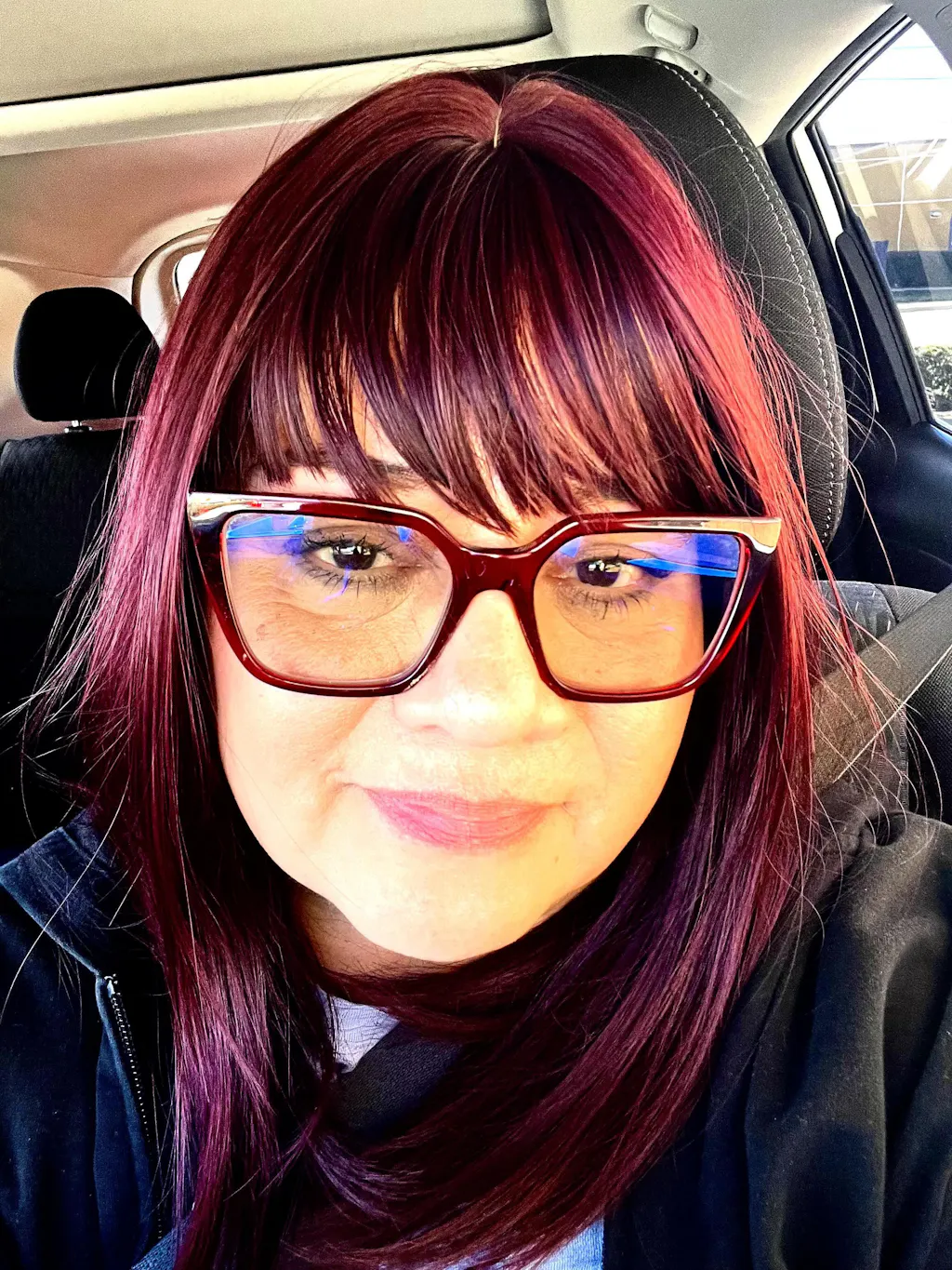 13.5-Inch Deep Wine-Cheery Red Straight Synthetic Wig