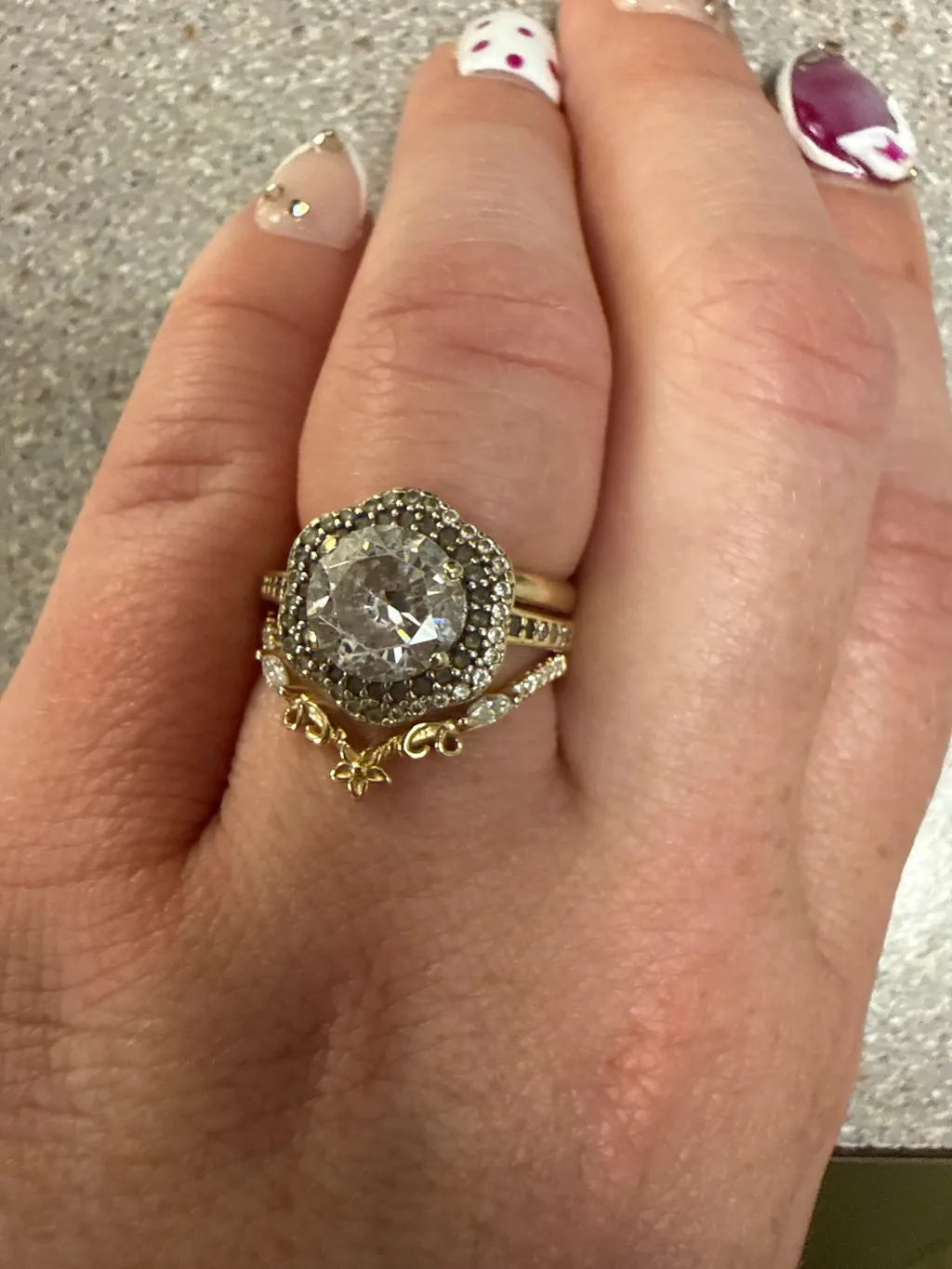 Moissanite Flora Stackable Wedding Band