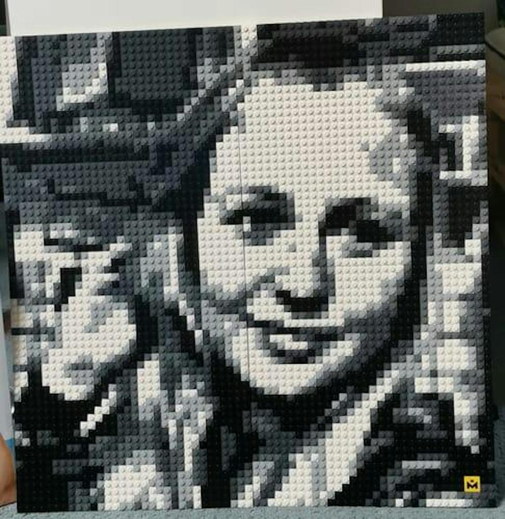 Mozabrick l Schwarz & Weiß Klemmbausteinmosaik aus eigenen Fotos | Personalisierte Geschenke