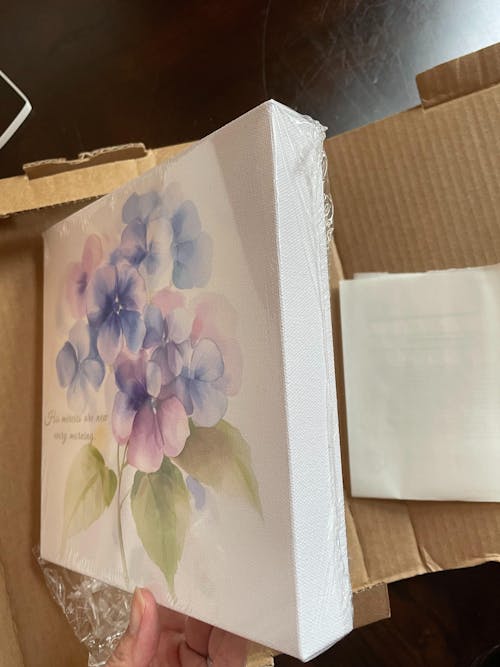 Morning Mercies, Blue Hydrangea Watercolor Christian Wall Art