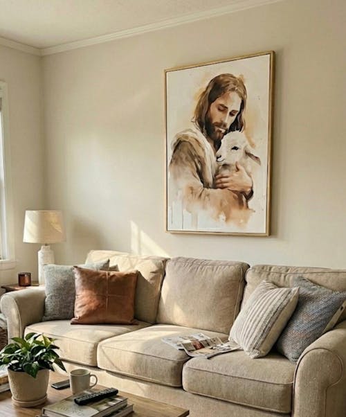 Jesus the Good Shepherd, Christian Watercolor Wall Art