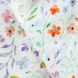 Double Gauze Printed Flowers Off White