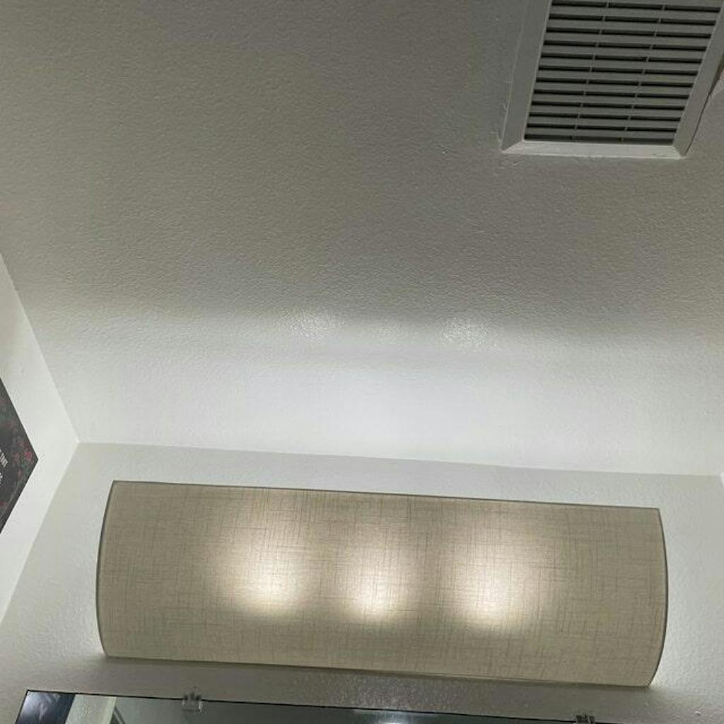 Moderne Vanity Light Cover Conversion Kit, 32"W White Textured Fabric