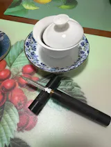 紫光檀茶刀普洱茶刀大馬士革刀紋
