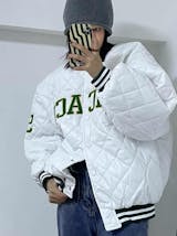 Chicago Oversize Baseball Jacket White / M