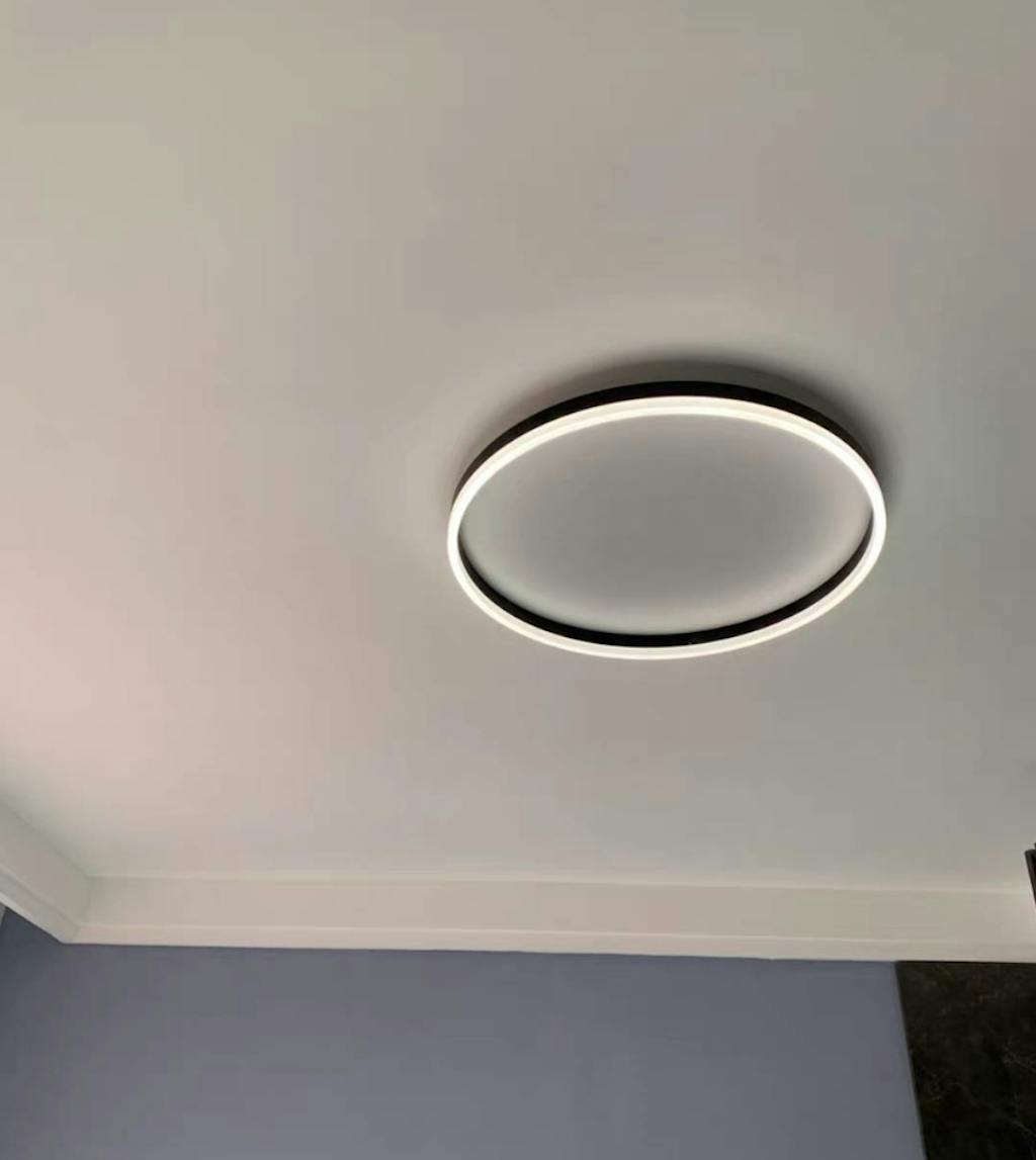 Modern Flush Mount Ceiling Light Ring Black/White Living Room | Las Sola