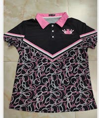 Pink Bowling Queen Pin Pattern Polo Shirt BW0040