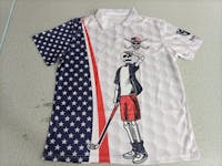 Personalized 3D Funny Golf Polo Shirts for Men Your Hole is My Goal Tattoo Skull, Men's Golf Shirts Short Sleeve Polo Dry Fit GM0012