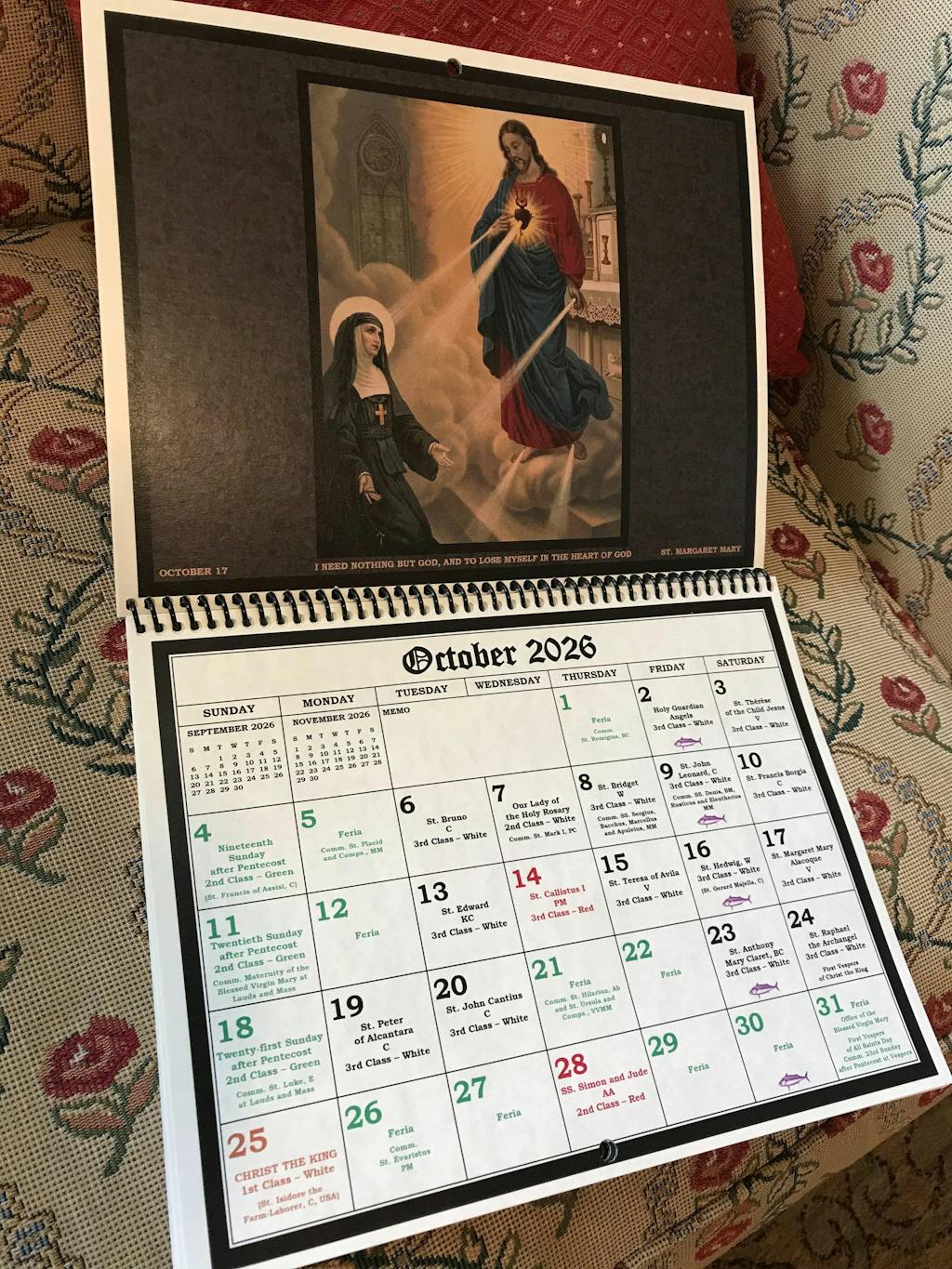 2026 Traditional Catholic Latin Mass Liturgical Calendar