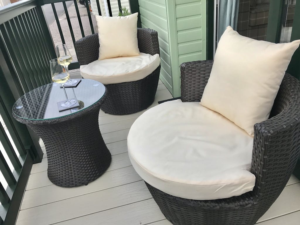 2 Seater Rattan Egg Chair Bistro Set Black Laura James