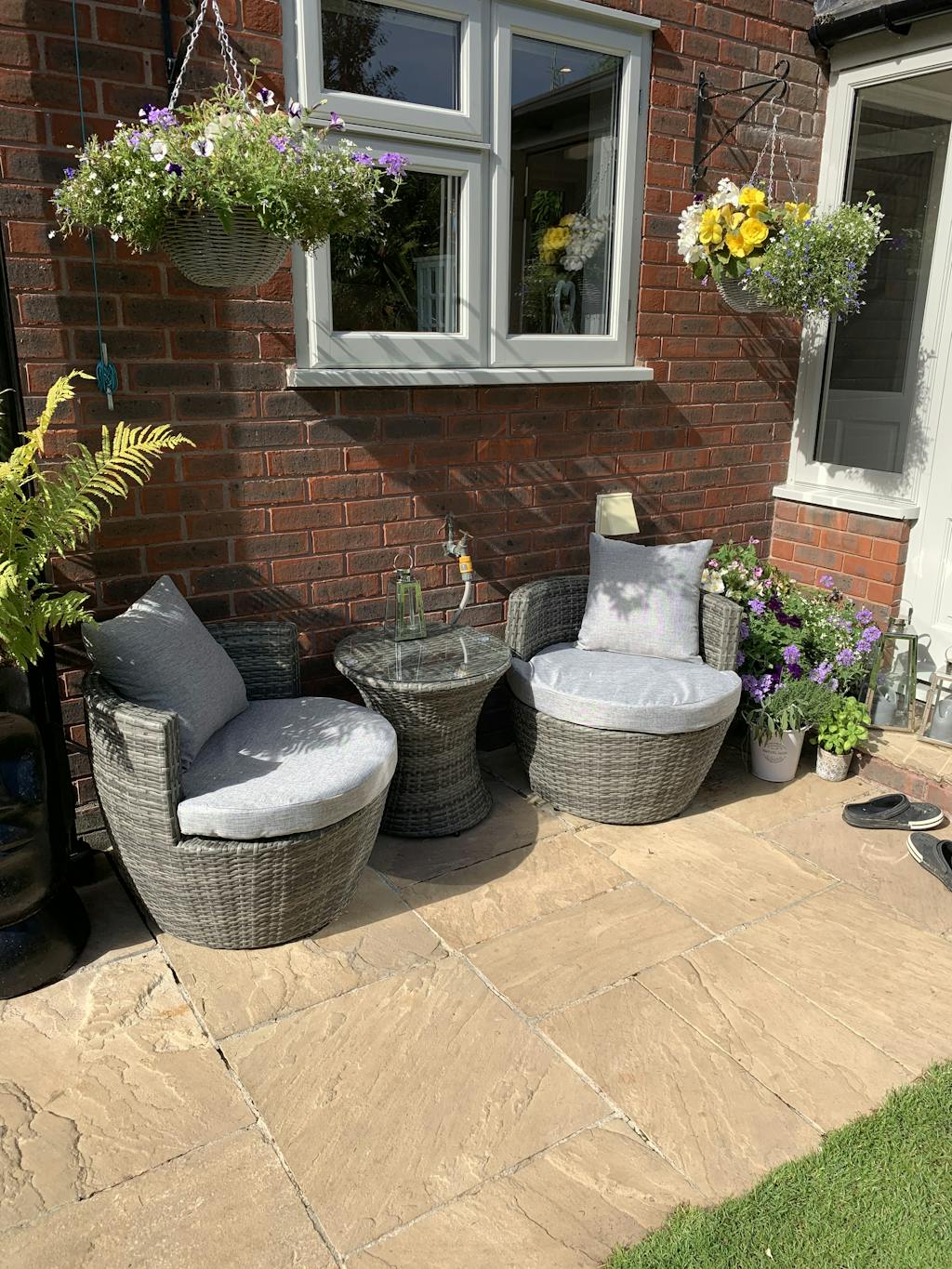 2 Seater Rattan Egg Chair Bistro Set Black Laura James