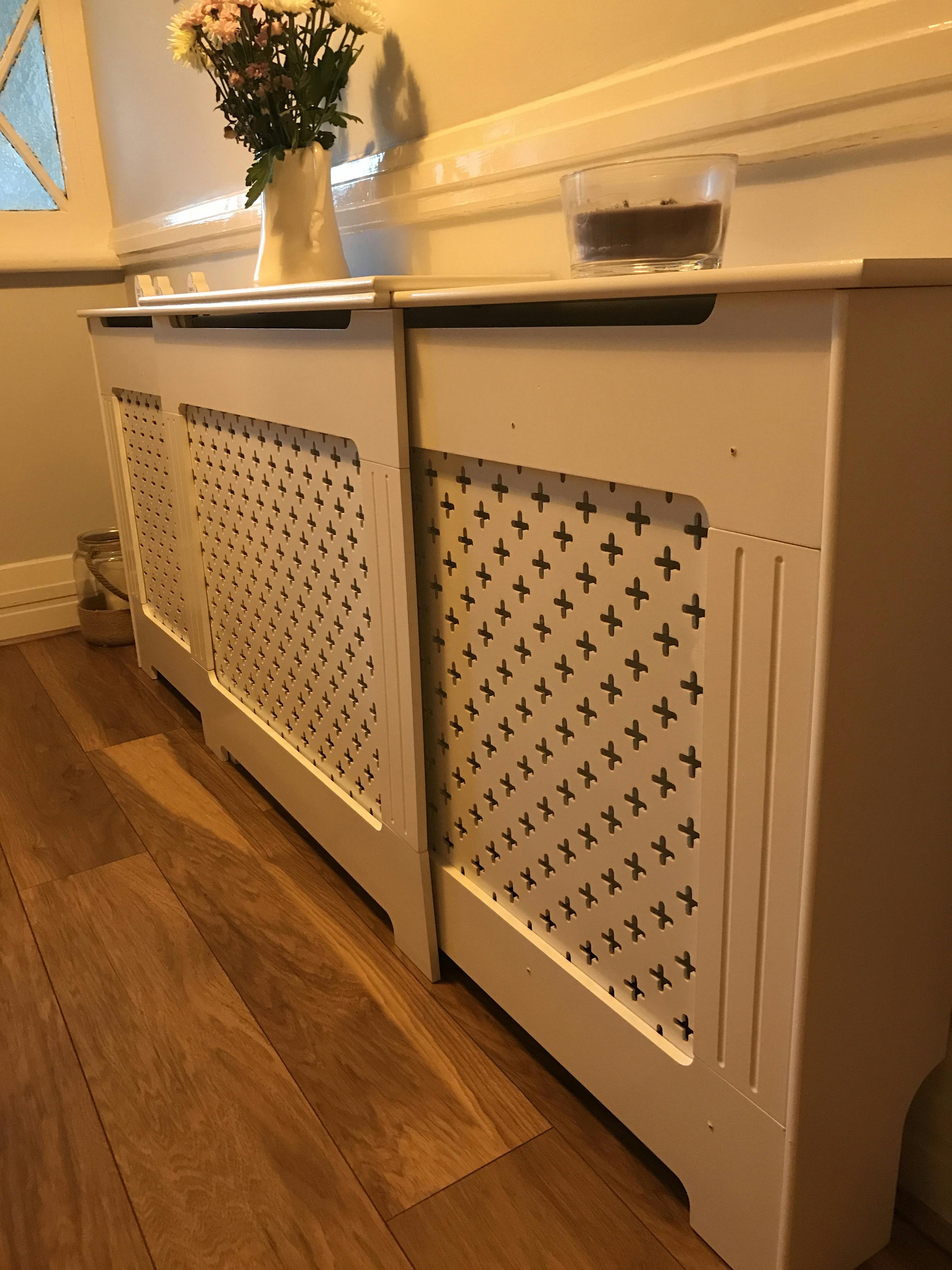 White Radiator Cover Adjustable Laura James