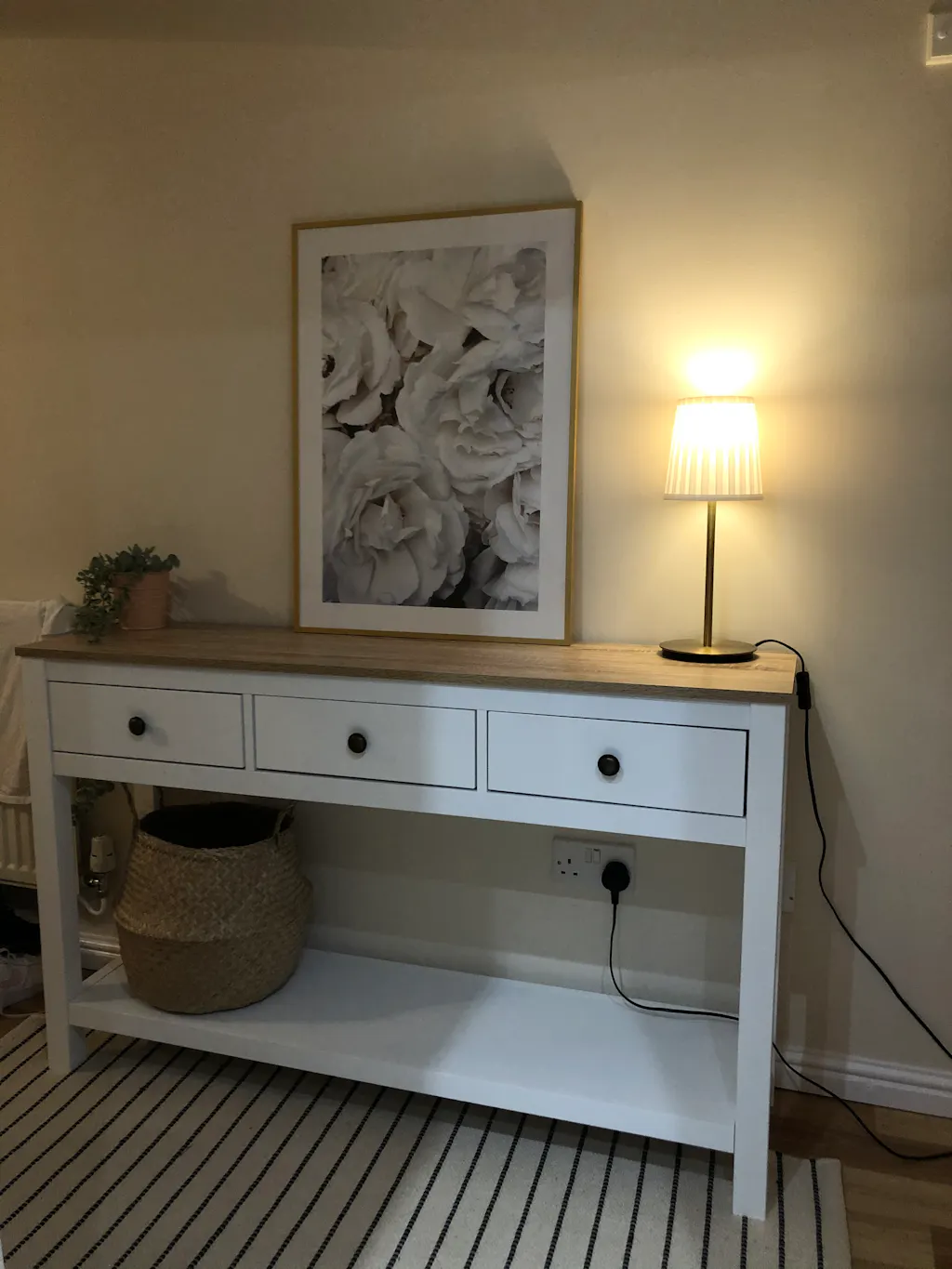 Gwen Console Table 3 Drawers Wood Laura James