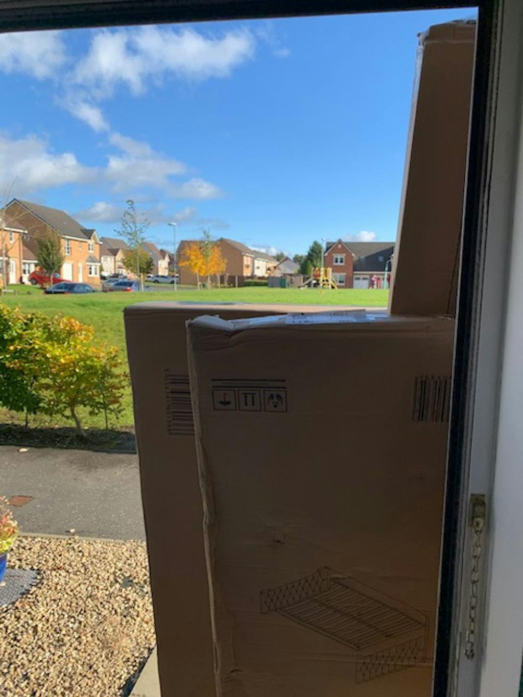 Grey Fabric King Size Bed Frame DELIVERY ON OR BEFORE 18 DECEMBER