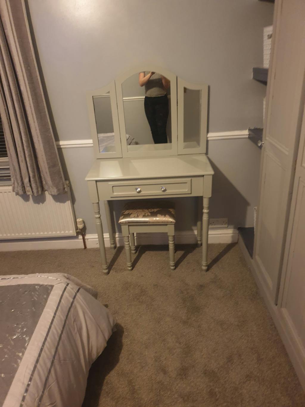 Sienna Dressing Table, Stool & Mirror Set White Painted Laura James