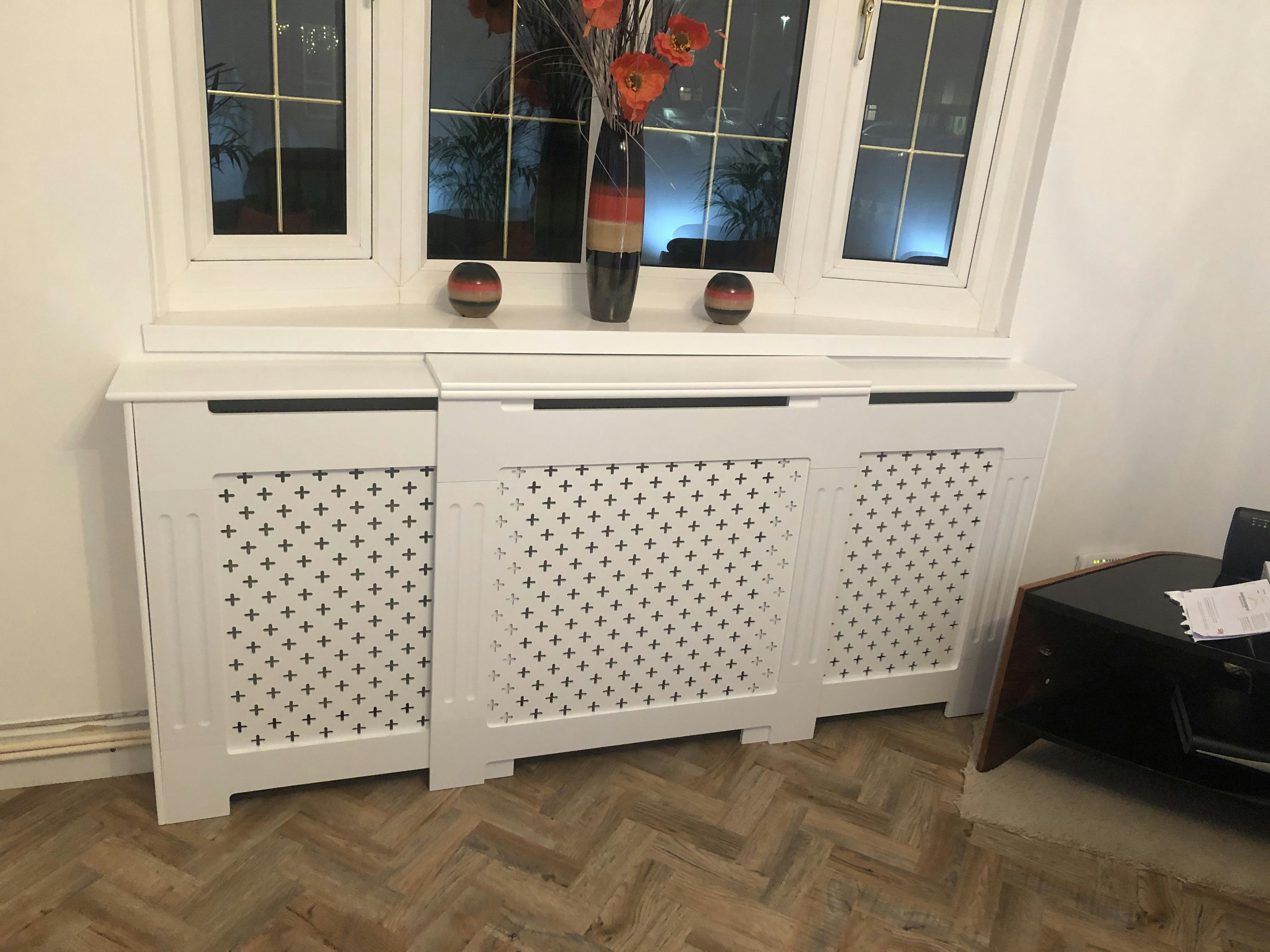 White Radiator Cover Adjustable Laura James