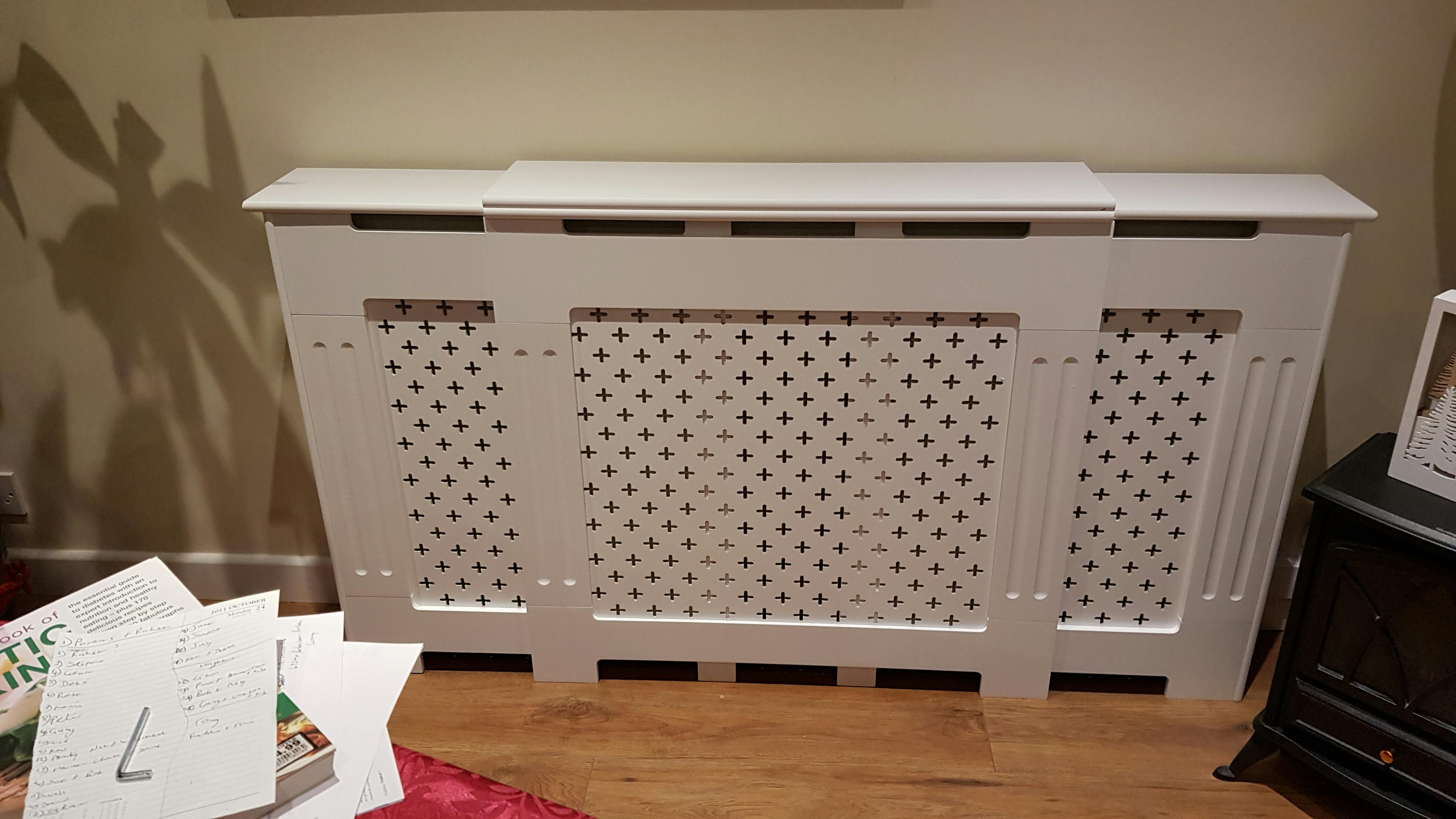 White Radiator Cover Adjustable Laura James