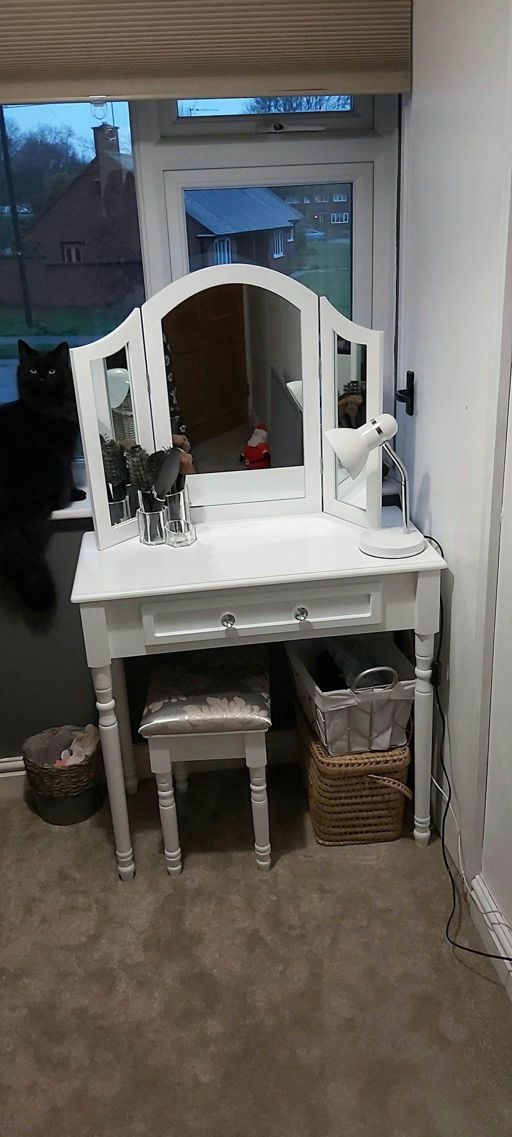 Sienna Dressing Table, Stool & Mirror Set White Painted Laura James